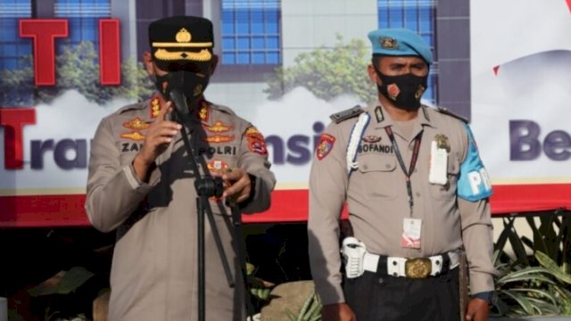 Kapolresta Tangerang, Kombes Pol Zein Dwi Nugroho saat memberikan pengarahan apel pagi ke jajaran Polresta Tangerang, Senin (24/1/2022).