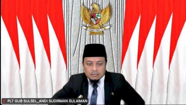 Plt Gubernur Sulsel Andi Sudirman Sulaiman saat mengikuti Rapat Paripurna DPRD Sulsel, Senin (24/1/2022).