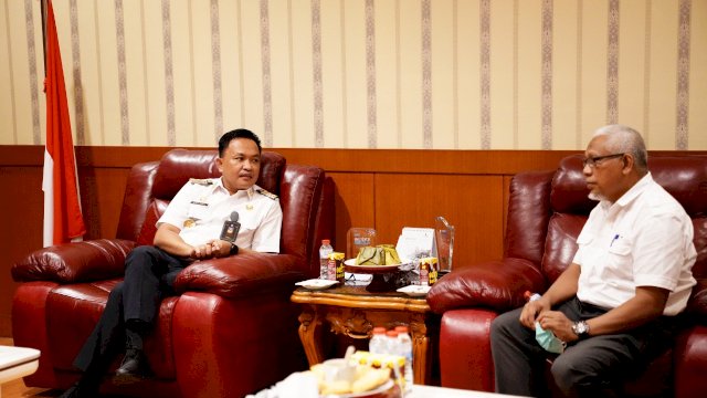 Bupati Bantaeng Ilham Azikin, menerima kunjungan BPK Perwakilan Sulsel, Rabu (26/01/2022).
