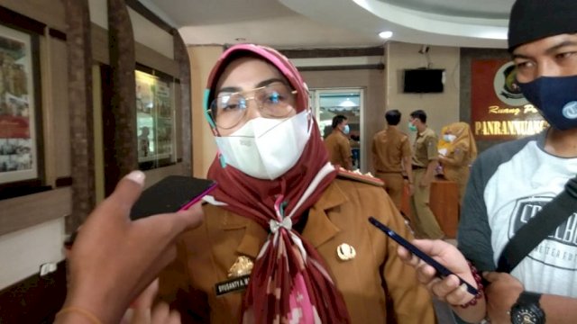 Kepala Dinas Kesehatan Kabupaten Jeneponto Susanti Mansur, saat diwawancarai awak Media, Sabtu (29/01/2022).