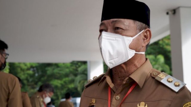 Wakil Bupati Gowa Abd Rauf Malaganni usai mengikuti pertemuan dengan Wapres RI di ruang pertemuan, Kantor Gubernur Sulsel, Senin (31/1/2022). (Istimewa)