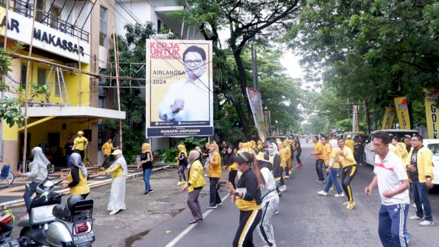 DPD II Golkar Makassar meluncurkan program Golkar Sehat dan Teras Kuning di Kantor Golkar Makassar, Jalan Lasinrang, Minggu (2/1/2022).