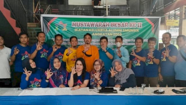 Suasana Mubes ke-II alumni SMA Negeri 6 Makassar angkatan 2003 yang menunjuk Andi Hendra Hidayat sebagai ketua alumni periode 2022-2026.