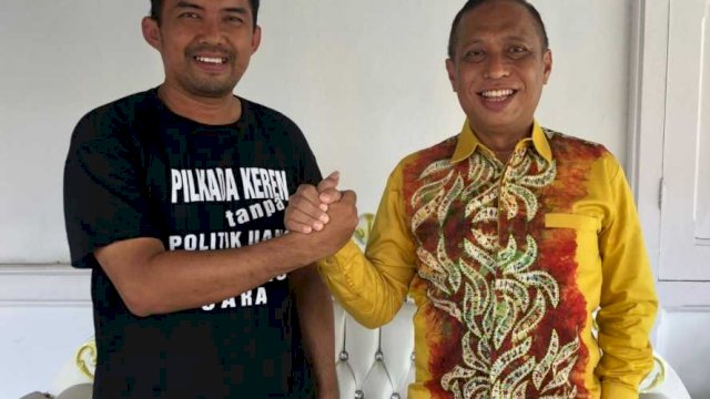 Ketua PDI-P Kota Palopo Alfri Jamil (Kiri) Bersama Ketua DPD II Golkar Palopo Rahmat Masri Bandaso (Kanan).