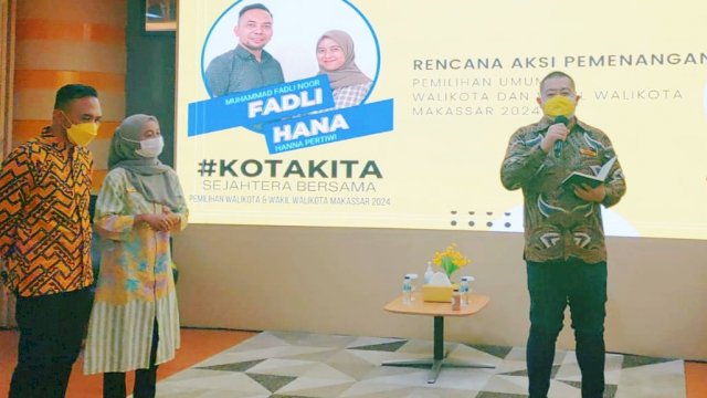 Utusan DPD I Golkar Sulsel, Fadli Noor (kiri) saat mengikuti sekolah politik Golkar pada 24-29 Januari 2022.