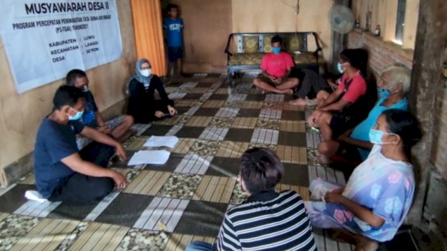 Sosialisasi Program Percepatan Peningkatan Tata Guna Air lrigasi (P3-TGAI), di Desa Se&rsquo;pon, Kecamatan Lamasi, Kabupaten Luwu.