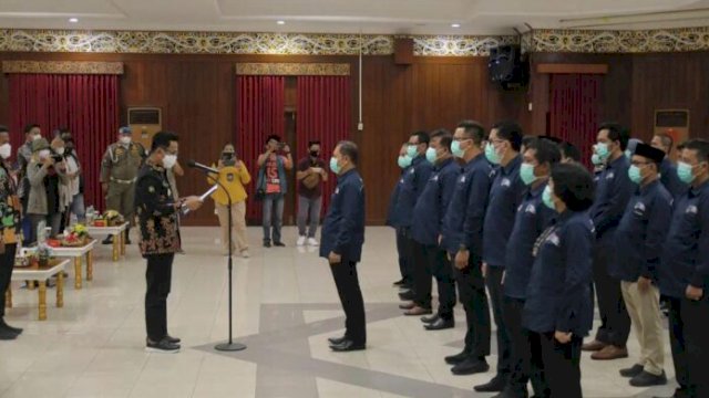 Walikota Balikpapan Rahmad Mas'ud melantik Pengurus Badan Promosi Pariwisata Daerah (BPPD) Balikpapan Periode Tahun 2021-2025, Kamis (3/12/2022).