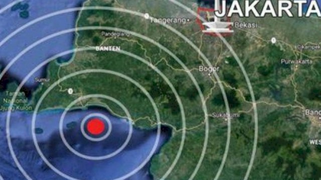 Informasi gempa Jakarta Berkekuatan 5, 5 Magnitudo. (Source BMKG)