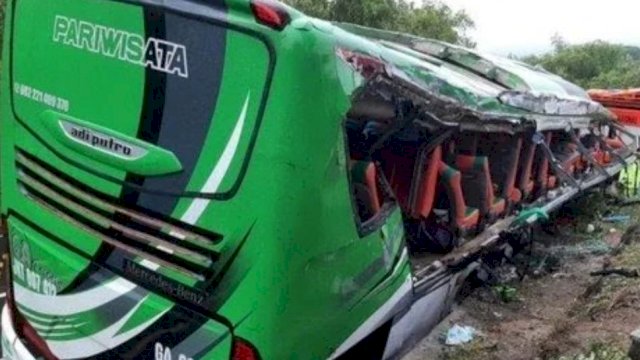 Kecelakaan Bus Pariwisata di Bantul. (Istimewa)
