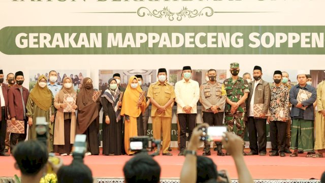 Suasana peringatan satu tahun berkhidmat untuk umat Gerakan Mappadeceng Kabupaten Soppeng yang digelar pada Senin (7/2/2022). Foto: Istimewa