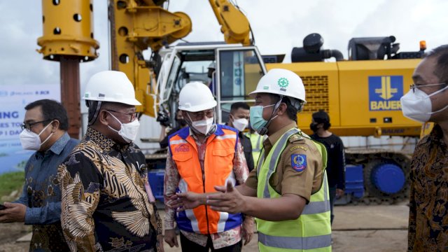 Ground Breaking Pembangunan Jalan Akses Tol Makassar New Port di MNP, Senin (07/02/2022). (Istimewa)