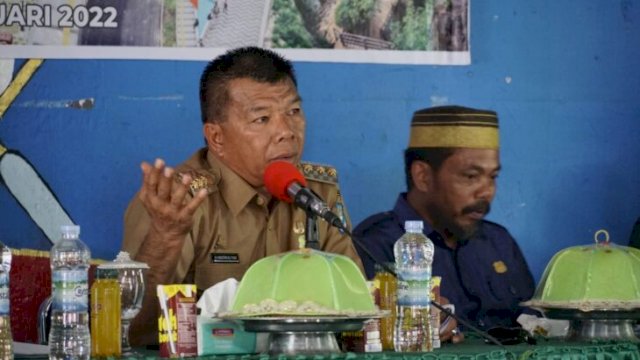 Bupati Bulukumba Muchtar Ali Yusuf, menghadiri pelaksanaan Musyawarah Perencanaan Pembangunan Daerah (Musrenbang) tahun anggaran 2023 tingkat Kecamatan di aula pertemuan Gema Kassi Kajang, Selasa (08/02/2022). (Foto. Humas Pemkab Bulukumba)