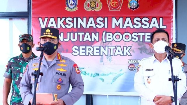 Kapolri Jenderal Polisi, Listyo Sigit Prabowo saat memaparkan strategi melawan Covid-19 di Bintan, Kepulauan Riau, Rabu (9/2/2022). Foto: Istimewa