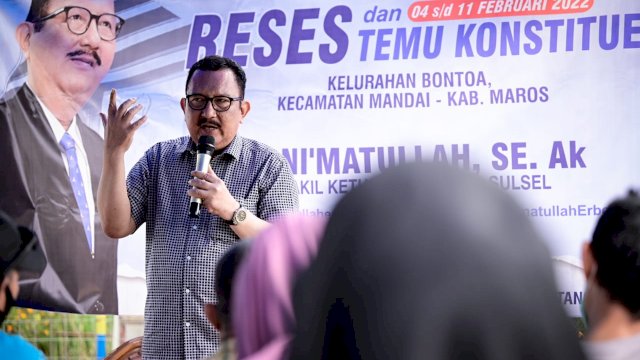 Wakil Ketua DPRD Sulsel, Ni'matullah Erbe saat menggelar reses di Kabupaten Maros, Kamis (10/2/2022). (Foto: Istimewa)