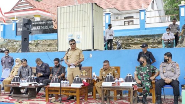 Bupati Bulukumba Muchtar Ali Yusuf membuka kegiatan Musrenbang kecamatan Herlang, Senin (14/02/2022). (Foto. Humas Pemkab Bulukumba)
