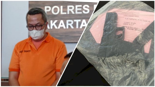 Tersangka RPB dan Barang Bukti Soft Gun Jenis Glock 17. (Foto: Wahyu Widodo/Republiknews.co.id)