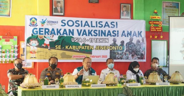 Target 100 Persen Vaksinasi Anak 6-11 Tahun Pada Maret Mendatang, Forkopimda Jeneponto Gencar Sosialisasi