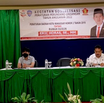 Legislator DPRD Makassar Eric Horas Sosialisasikan Perda Tentang Rumah Susun