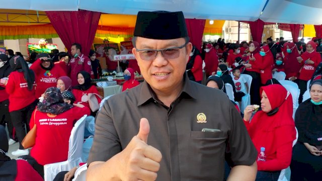 Ketua DPRD Kabupaten Luwu Timur, Aripin saat menghadiri peresmian pelayanan Gedung Rawat Inap 1 Kamar 1 Pasien di RSUD I Lagaligo, Rabu (02/02/2022).