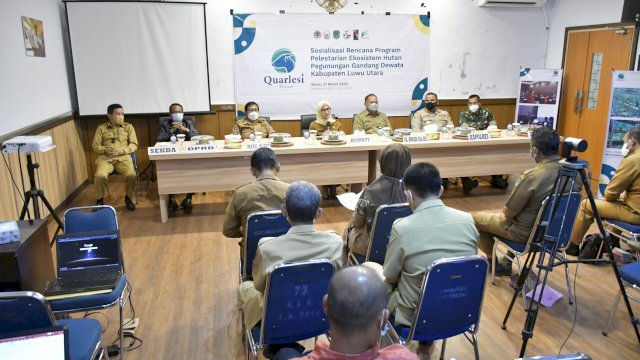 Sosialisasi rencana program pelestarian ekosistem hutan Pegunungan Gandang Dewata Kabupaten Luwu Utara