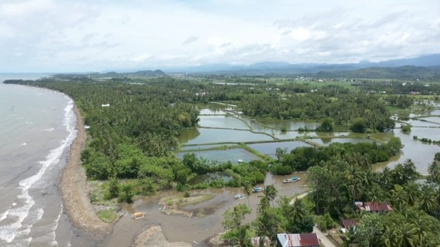 Lokasi yang akan dibangun Jembatan Jembatan Atappange yang menyebrangi Sungai Lanrea di Kabupaten Barru.