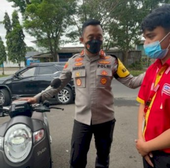 Bahagianya Karyawan Alfamart Ini, Motor Yang Hilang Diantarkan Kapolres Tasikmalaya