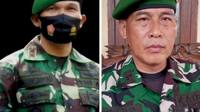 Komandan Distrik Militer (Dandim) 0510/Tigaraksa Letkol Inf Bangun I.E Siregar (Kiri) dan Kades Wanakerta Lurah Tumpang Siagian (Kanan). (Istimewa)