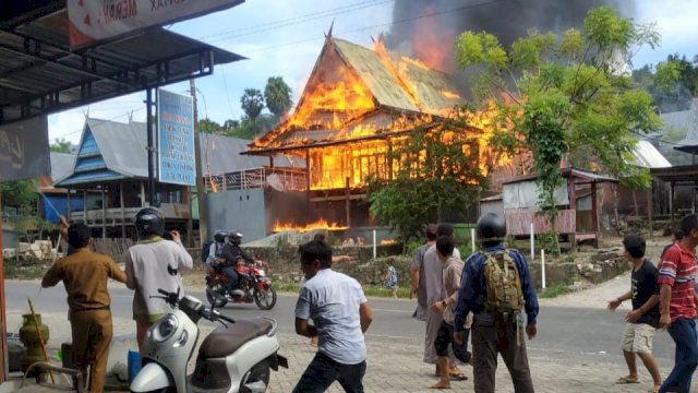 Tiga Rumah di Jeneponto Terbakar, Selasa (15/3/2022).