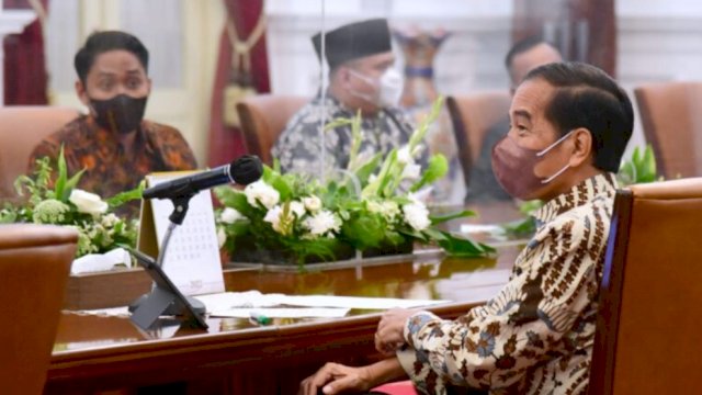 Presiden Jokowi temui 12 Organisasi Mahasiswa Kelompok Cipayung Plus, di Istana Merdeka, Rabu (23/03/2022). (Foto. BPM)