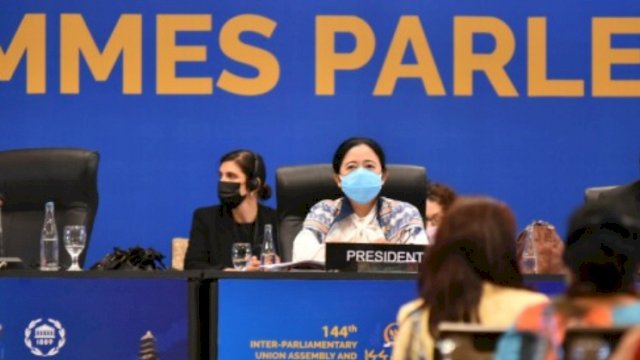 Ketua DPR RI Puan Maharani, di Acara IPU di Nusa Dua Bali, Rabu (23/03/2022). (Istimewa)
