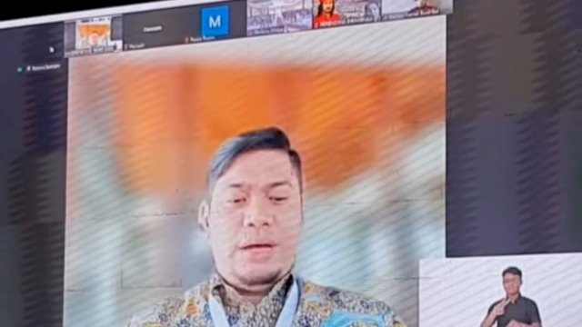 Bupati Gowa Adnan Purichta Ichsan saat memberikan sambutan pada Musrenbang RKPD Kabupaten Gowa 2023 secara virtual, Kamis (24/03/2022). (Istimewa)