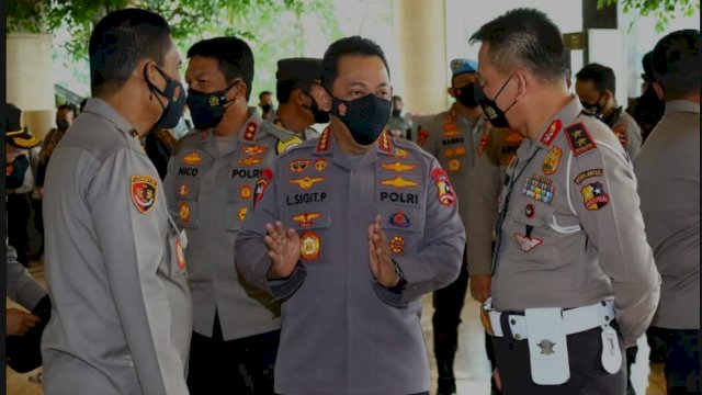 Kapolri Jenderal Pol Listyo Sigit Prabowo, saat menghadiri acara Penutupan Rakernis Logistik dan Lantas, Sabtu (26/03/2022). (Istimewa)