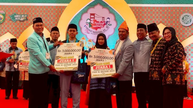 Gubernur Andi Sudirman Ucapkan Selamat Khafilah Sulsel Juara Umum III pada FASI di Palembang