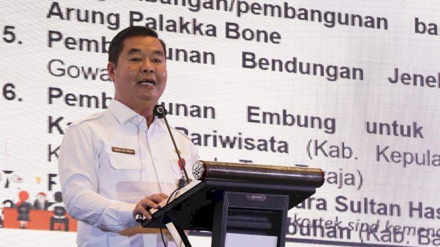 Dirjen Bina Pembangunan Daerah Kementerian Dalam Negeri Teguh Setyabudi, memberikan sambutan saat Musrenbang RKPD Provinsi Sulsel,&nbsp; di Hotel Claro Makassar, Rabu (30/03/2022). (Istimewa)