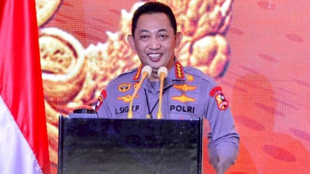 Kapolri Jenderal Listyo Sigit Prabowo saat menyampaikan sambutannya pada Rapim Polri 2022 di Gedung Auditorium STIK-PTIK, Rabu (2/3/2022). (Foto: Istimewa)