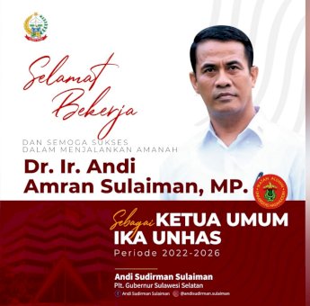 Plt Gubernur Sulsel Ucapkan Selamat Terpilihnya Amran Sulaiman Sebagai Penerus JK Ketum IKA Unhas