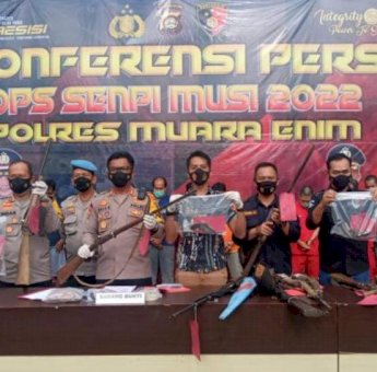 Polres Muara Enim Berhasil Ungkap 71 Pucuk Senjata Api
