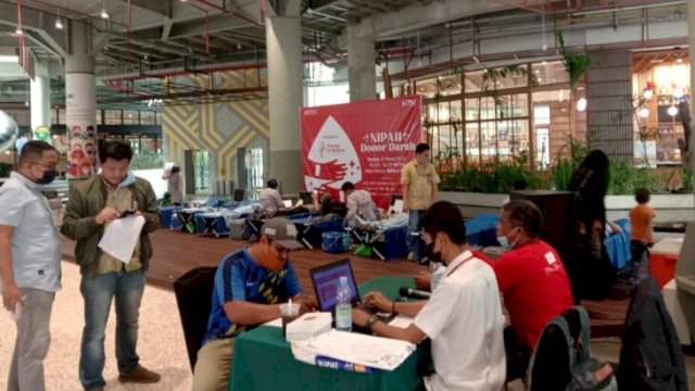 Kegiatan Donor Darah di Nipah Mall Kota Makassar, Kamis (31/03/2022). (Istimewa)