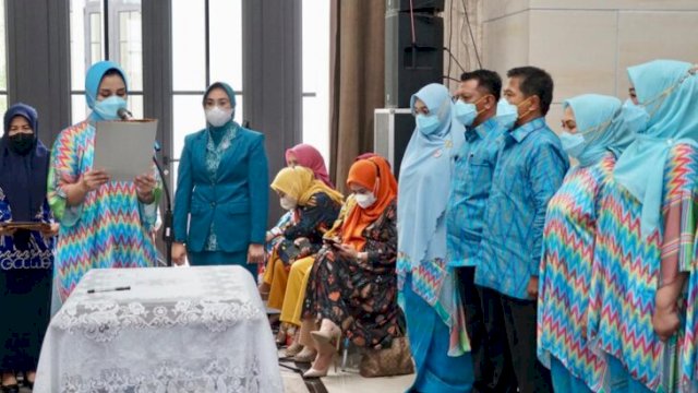 Bupati Gowa Adnan Purichta Ichsan, saat menghadiri pelantikan Dekranasda Kabupaten Gowa, Kamis (31/03/2022) kemarin. (Istimewa)
