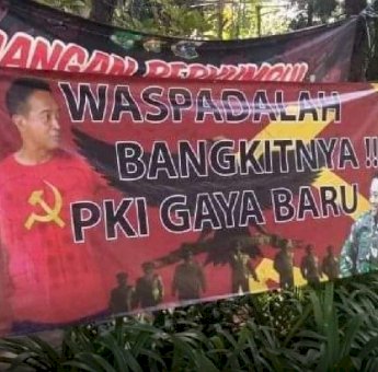 Heboh! Wajah Jenderal Andika Perkasa Terpampang di Spanduk Pakai Kaus Berlogo PKI