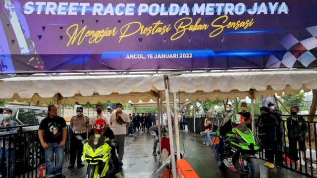 Stand balap jalanan atau street race yang diselenggarakan di Ancol, bulan Januari lalu. (Istimewa)