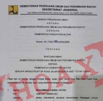 Kementerian PUPR Bantah Beri Dana Hibah Rp 229,5 Miliar Untuk Penanganan 14 Jalan di Blitar