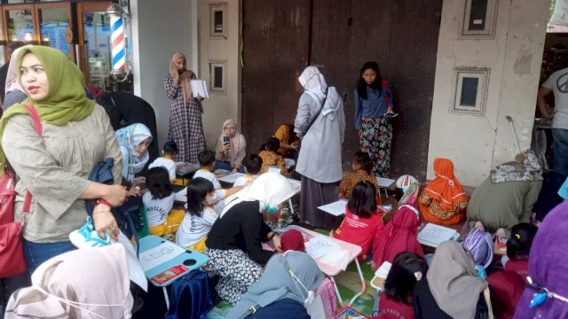 Suasana Lomba Mewarnai Tingkat TK di Kabupaten Mamuju, Sabtu (24/04/2022). (Istimewa)