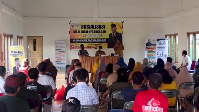 Sosialisisai nilai-nilai kebangsaan dengan tema keagaaman anggota DPRD Provinsi Sulawesi Selatan dari Fraksi Golkar, Muhammad Taqwa Muller.