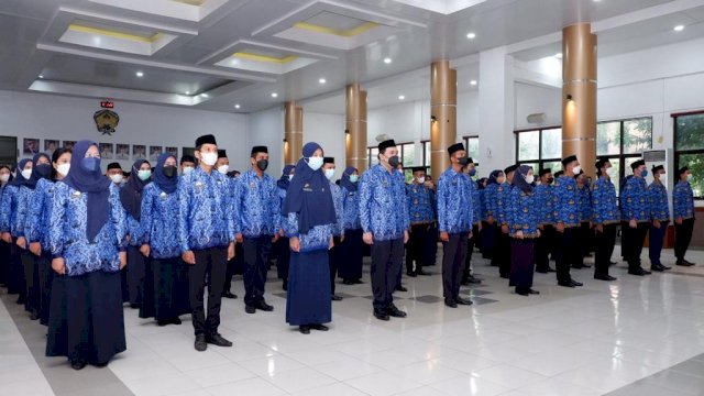 Ratusan CPNS Pemkab Gowa menerima SK pengangkatan sebagai ASN, Selasa (26/04/2022)  (Istimewa)