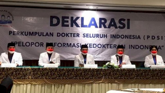 Deklarasi Perkumpulan Dokter Seluruh Indonesia (PDSI), di Hotel Borobudur Jakarta, Rabu (27/04/2022). (Istimewa)