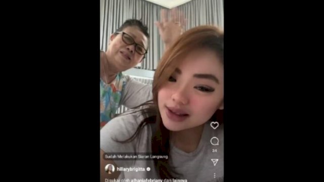 Tangkapan Layar Anggota DPR RI Hillary Brigitta Lasut melakukan klarifikasi melalui akun Instagram siaran langsung di @hillarybrigitta. Ia menagaskan bahwa ia tidak pernah berurusan dengan Kepolisian terkait kasus Narkoba. (Istimewa)