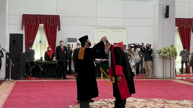 Acara Wisuda Purnabakti Ketua Pengadilan Tinggi Kalimantan Timur, Rabu (27/04/2022). (istimewa)