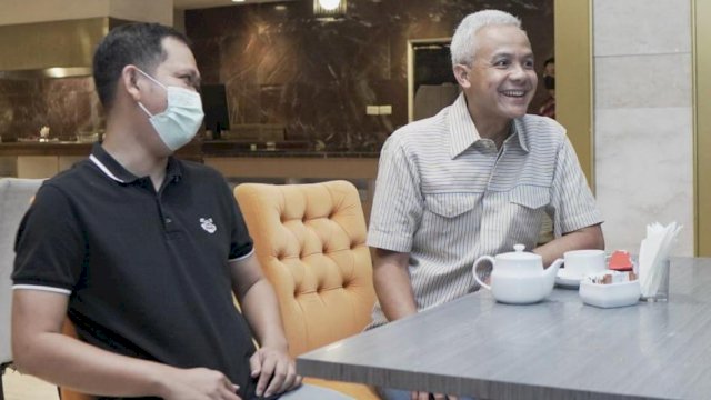 Fadli Ananda saat menerima kunjungan Gubernur Jawa Tengah Ganjar Pranowo di Makassar, Jumat (06/05/2022). (SC. Instagram @fadliananda)