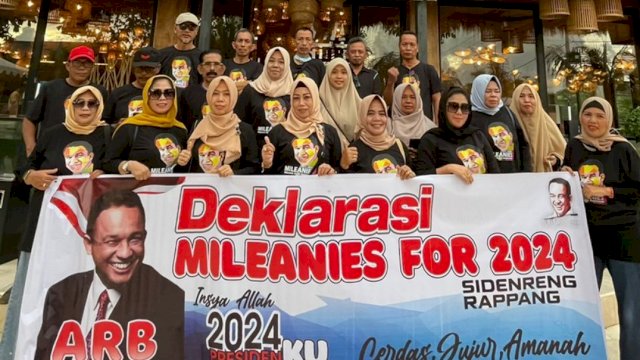 Deklarasi Mileanies Kabupaten Sidrap mendukung Anies Baswedan jadi Presiden RI 2024, Jumat (13/05/2022). (Istimewa)